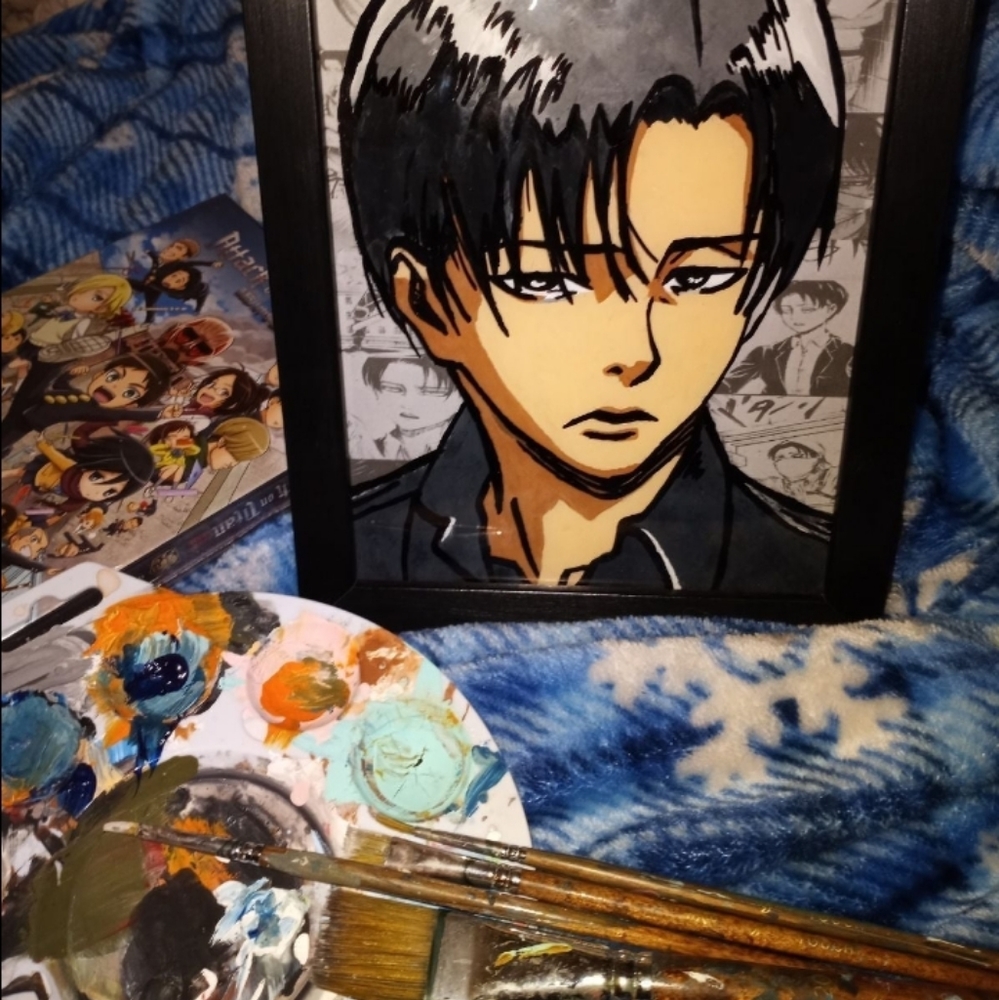 Custom Levi Glass Art with Frame
